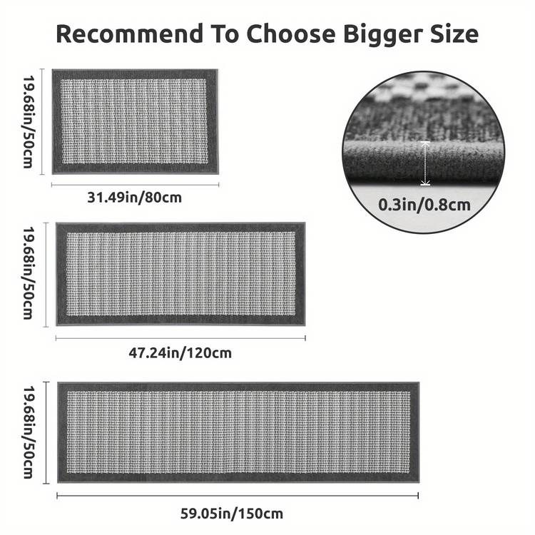 Kitchen Mat with Non-Slip Rubber Backing 119.68*47.24in/50*120cm