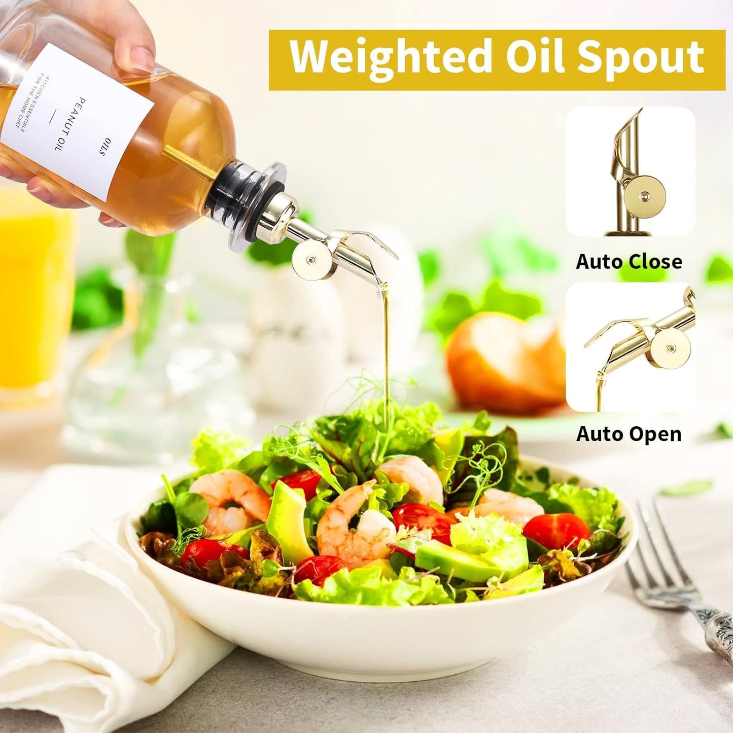 Oil Dispenser, Oil /Vinegar Dispenser with Pour Spout, Funnel and Label 350ml(2pcs)