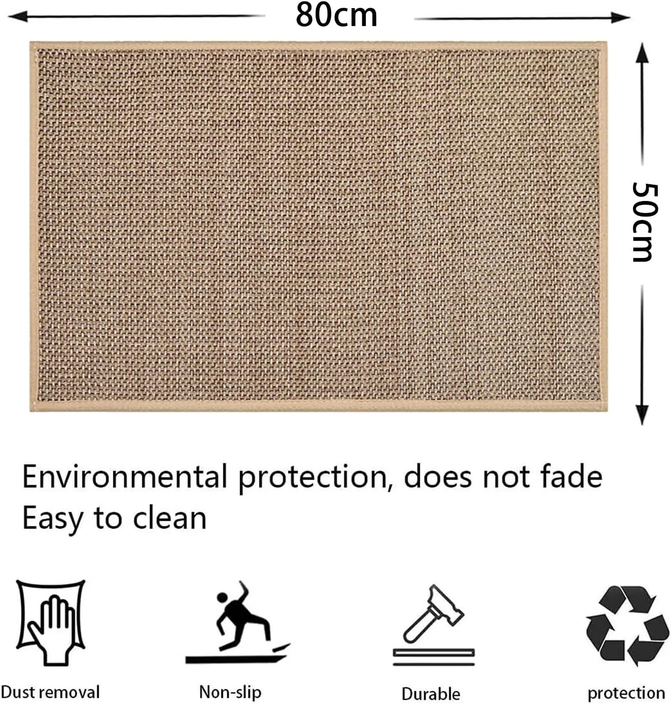 Indoor Door Mat Indoor Washable-Brown 50X80cm
