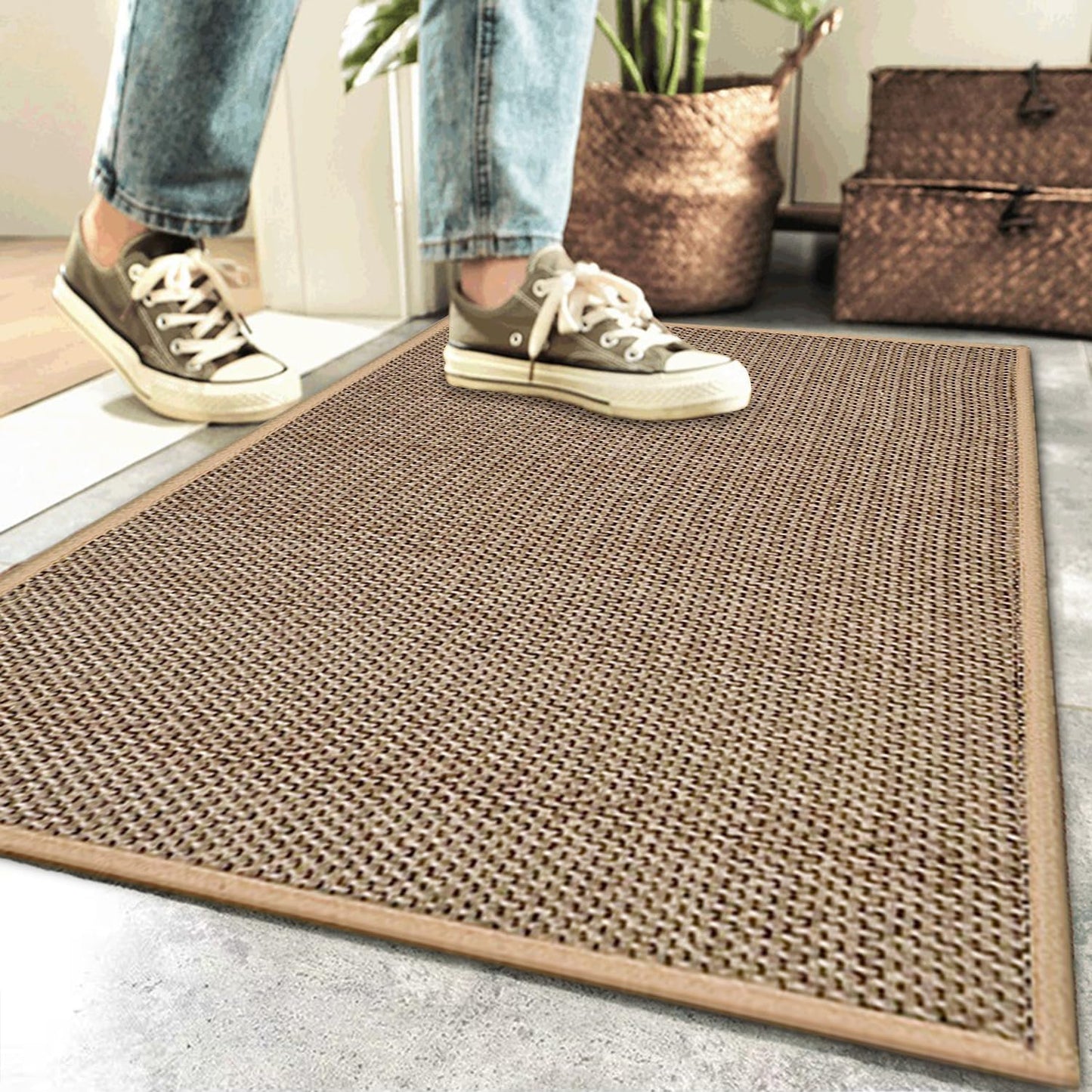 Indoor Door Mat Indoor Washable-Brown 50X80cm