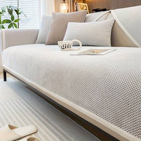 Chenille Universal Sofa Cover Fabric Gray