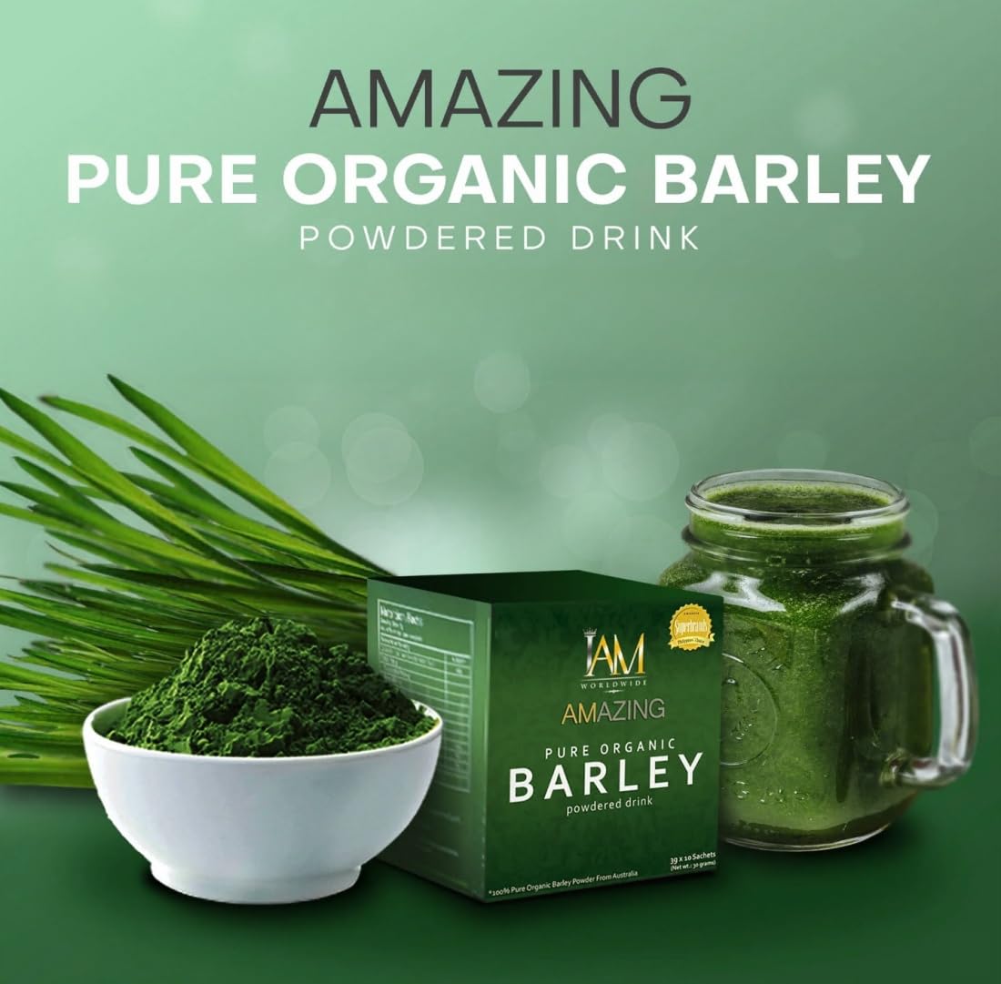 IAM AMAZING Pure Organic Barley Powder Drink Barley Green Natural Blend (min 3 boxes/order)