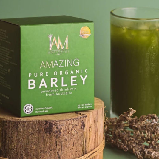 IAM AMAZING Pure Organic Barley Powder Drink Barley Green Natural Blend (min 3 boxes/order)