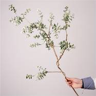 Artificial Eucalyptus Branch with White Flowers 1 pc