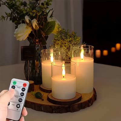 Remote Control LED Candles – Set of 3 (4", 5", 6")